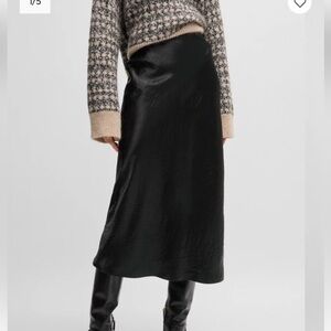 Hugo Boss MIDI-LENGTH SKIRT IN CRINKLED SATIN-TOUCH FABRIC